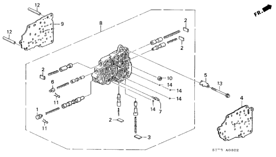 1994 Acura Integra AT Secondary Body Diagram