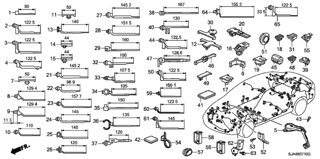 2006 Acura RL Band, Wire Harness Offset (20) (With Seal) (Dark Green) Diagram for 32132-SFE-003