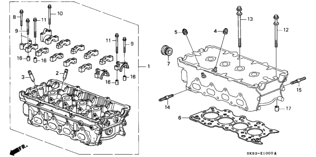 1991 Acura Integra Engine Valve Stem Oil Seal Diagram for 12210-PT2-004