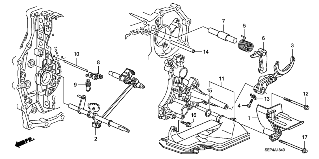 2007 Acura TL Strainer Assembly (Atf) Diagram for 25420-R36-003