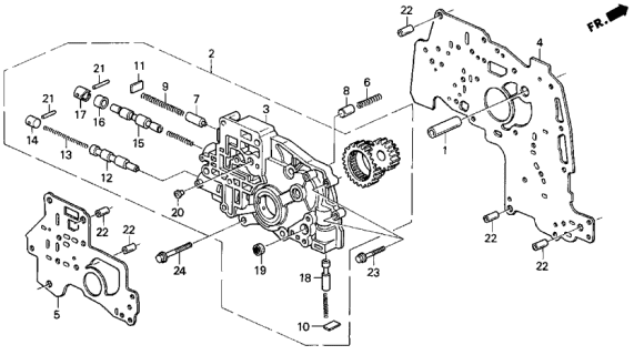1993 Acura Vigor Spring, Torque Converter Checkvalve Diagram for 27255-PY4-000