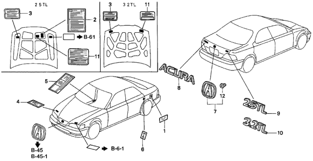 1996 Acura TL Label, Hose Route Diagram for 17275-P5G-A00