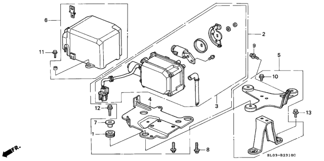 1992 Acura NSX Bracket, Actuator Diagram for 36614-PR7-A00