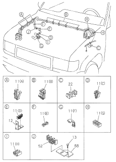 1999 Acura SLX Oil Piping Clips (With ABS) Diagram