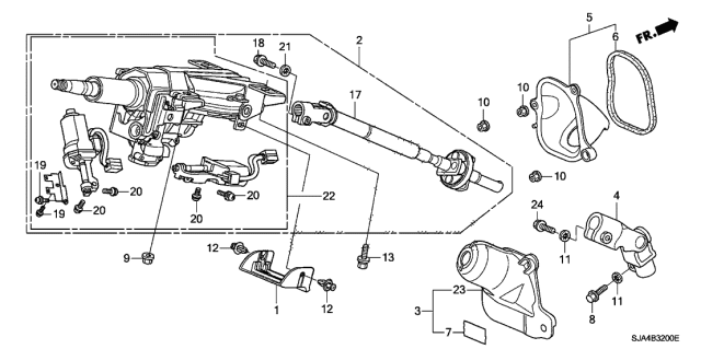 2010 Acura RL Cover, Steering Joint Diagram for 53320-SJA-L01