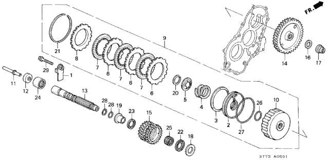 1996 Acura Integra Plate, Clutch End (7) (2.7MM) Diagram for 22557-PS5-003
