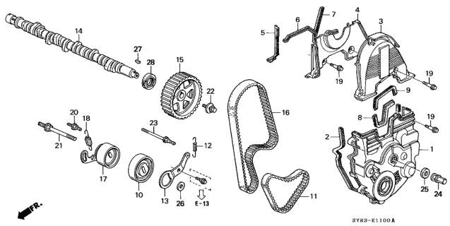 1997 Acura CL Nut (10MM) Diagram for 90216-P0A-000