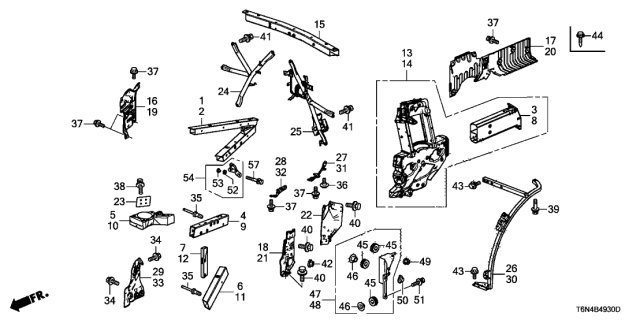 2020 Acura NSX Plate, Driver Side In. Guard Diagram for 74618-T6N-A00