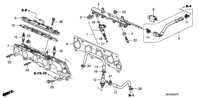 2008 Acura TSX Fuel Injector Diagram