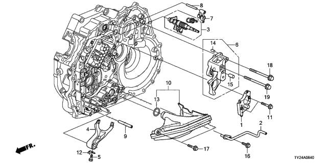 2015 Acura RLX Change Detent Arm Diagram for 24630-RT4-000