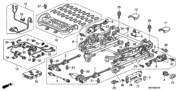 2008 Acura TL Motor Assembly, Height Diagram for 81516-SEP-003