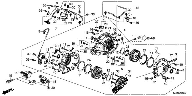 2018 Acura TLX Ring, Sealing (32MM) Diagram for 22814-P0X-003