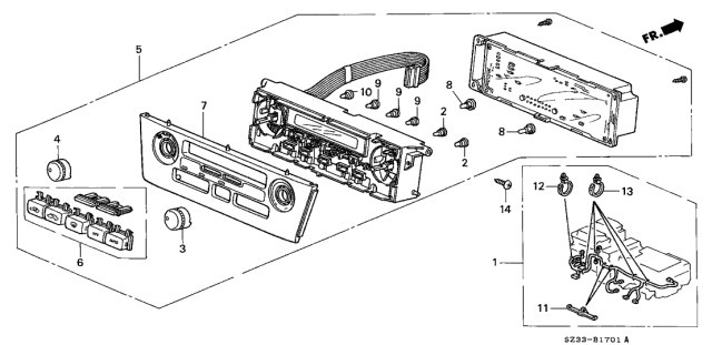1997 Acura RL Control Assembly, Automatic Air Conditioner (Chamois Gray No. 3) Diagram for 79600-SZ3-L01ZA