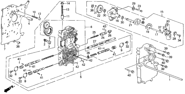 1986 Acura Legend Body Assembly, Main Valve Diagram for 27000-PG4-615