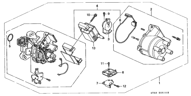 1997 Acura CL Rotor Head Diagram for 30103-PAA-A01