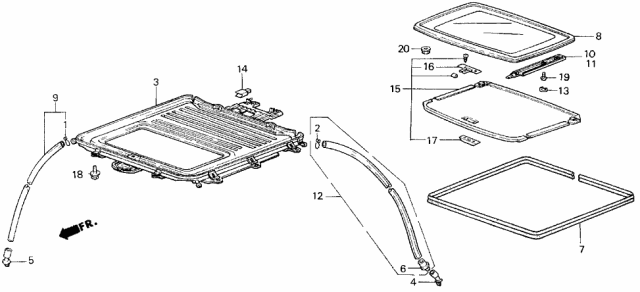 1988 Acura Legend Sunshade Assembly (Lofty Gray) Diagram for 83210-SD4-A00ZA