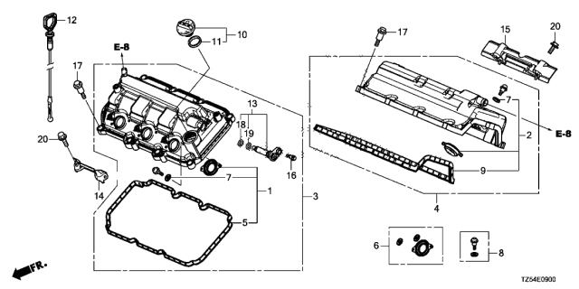 2015 Acura MDX Cylinder Head Cover Diagram