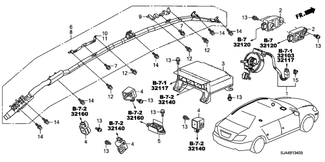 2009 Acura RL Driver Side Curtain Airbag Module Assembly Diagram for 78850-SJA-A82