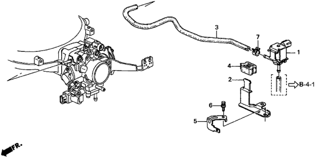 1997 Acura CL Stay, Purge Control Solenoid Valve Diagram for 36164-P8A-A00