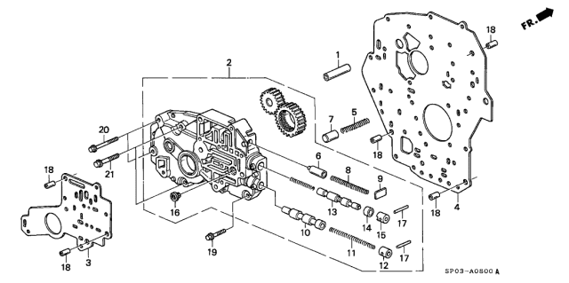 1991 Acura Legend Body Assembly, Oil Pump Diagram for 27150-PY4-000