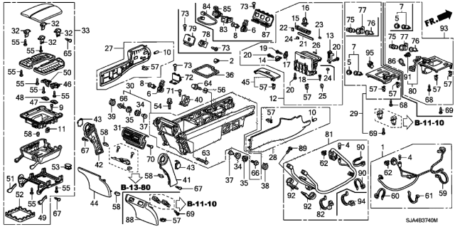 2011 Acura RL Garnish, Console Outlet (Light Orchid) Diagram for 83403-SJA-043ZG