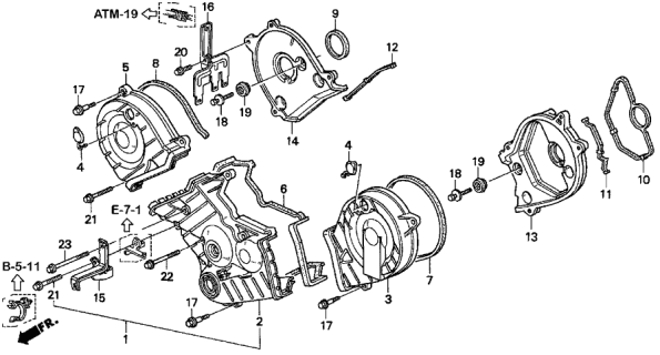 1998 Acura TL Plate, Passenger Side Timing Belt Cover Diagram for 11870-PY3-000