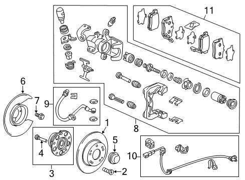 Rear Disc Brake pad Set Diagram for 43022-SV5-305