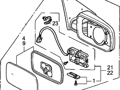 Acura 76250-SK8-A11ZC Driver Side Door Mirror Assembly (Flint Black Metallic) (R.C.)