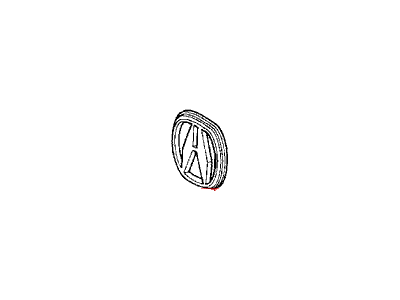 Acura 75701-SP0-A10ZQ Rear Center Emblem (Cayman White Pearl) (A)