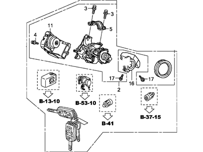 Acura 35119-SEP-306 Immobilizer & Transmitter Key (Memory 2) (Blank)