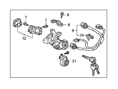 Acura 35100-SY8-A12NI Lock Assembly Steering
