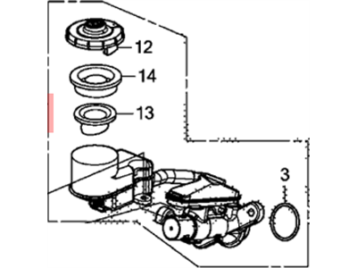 Acura ILX Brake Master Cylinder - 46100-TX6-A03