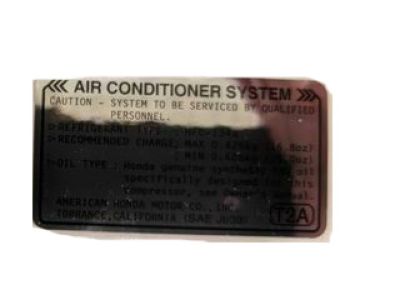 Acura 80050-SR3-H00 Air Conditioner Caution Label