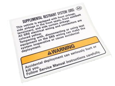 Acura 77871-SDA-A90 Srs Warning Label
