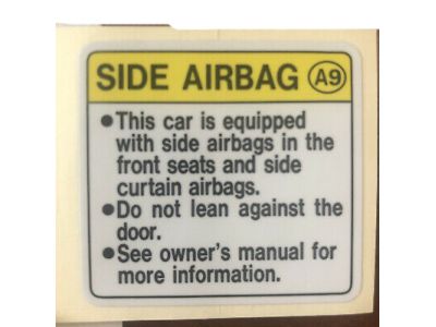 Acura 78031-SDA-A90 Side Airbag Caution Label