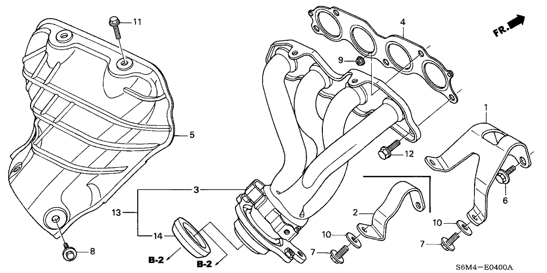 2002 Acura RSX 3 Door TYPES KA 6MT Exhaust Manifold