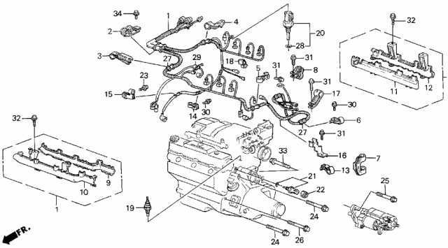 Engine Wire Harness - 1990 Acura Legend 4 Door ST KL 4AT | Acura Legend Wiring Harness | | Acura Parts