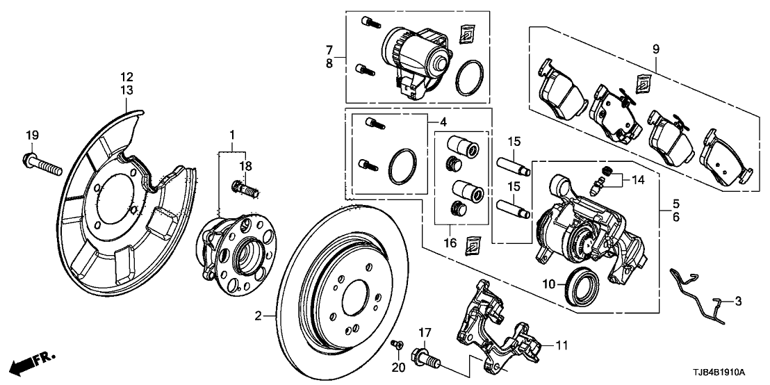 Acura 43022-TJB-A03 Rear Disc Brake Pad Set