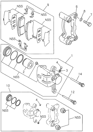 Acura 8-97035-259-0 Caliper Assembly (Left)