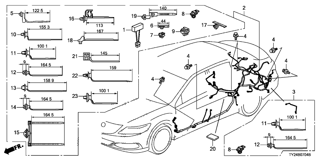 Acura 32161-TY3-000 Wire, Rear Leveling Sensor