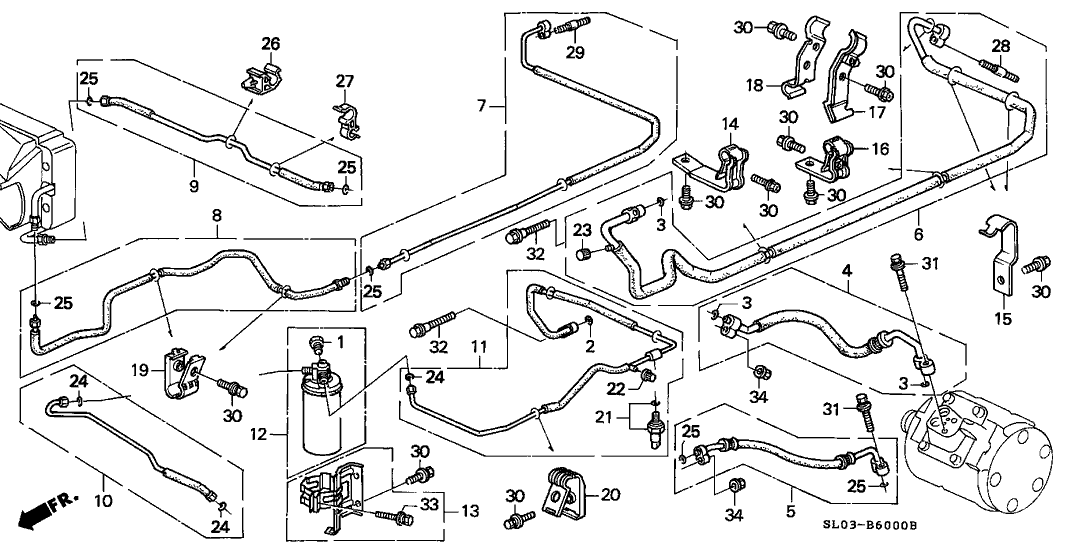 Acura 80366-SL0-A02 Bracket A, Air Conditioner Pipe