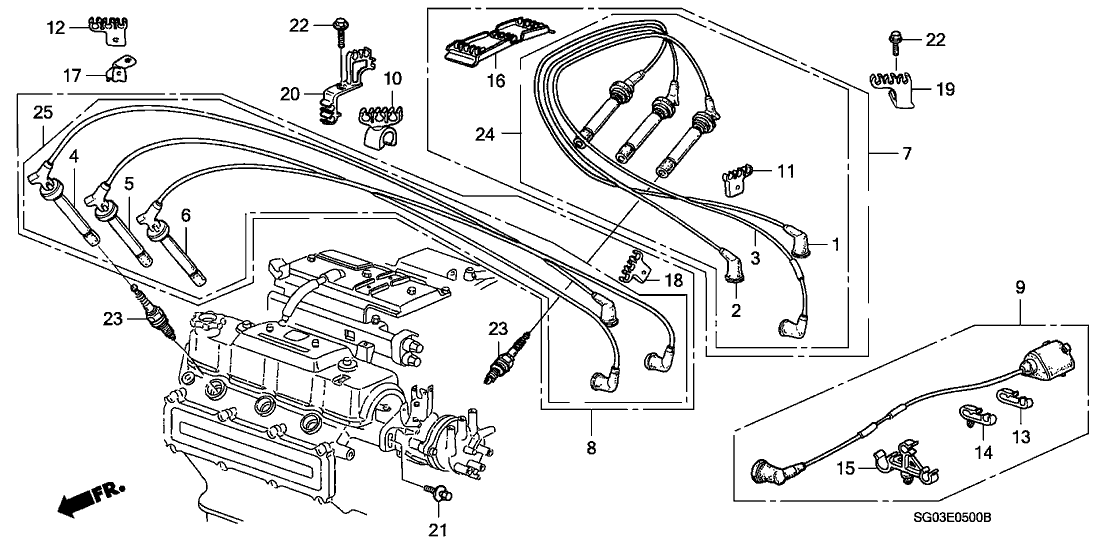 Acura 32779-PH7-000 Clamp, Front Ignition Wire