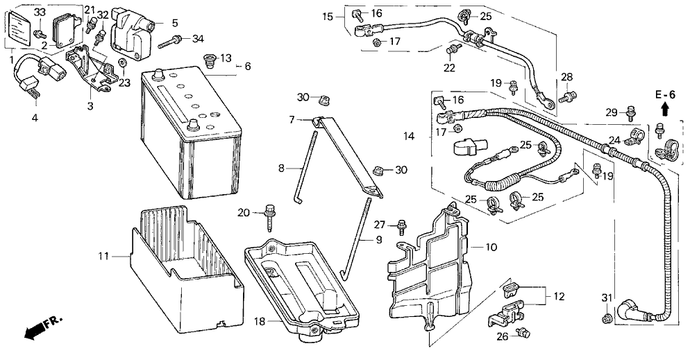 Acura 74190-SL5-A00 Base, Battery Setting