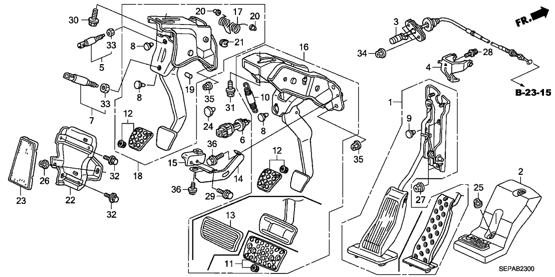Acura 46600-SEP-A91 Pedal Assembly, Brake
