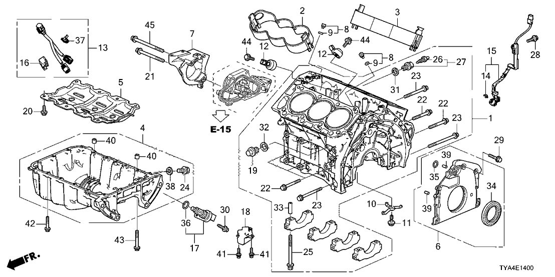 Acura 11000-61A-A00 Block Assembly , Cylinder