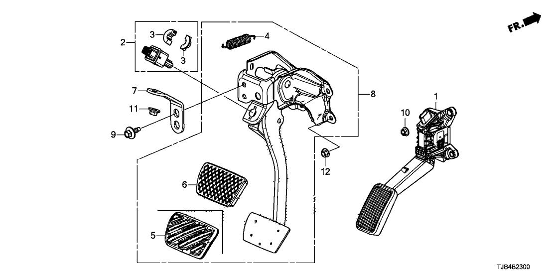 Acura 46600-TJB-A81 Pedal Assembly , Brake