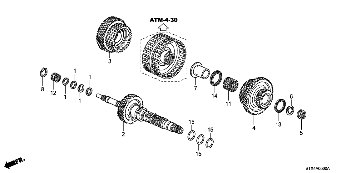 Acura 23461-RYF-305 Gear Set, Mainshaft Fourth