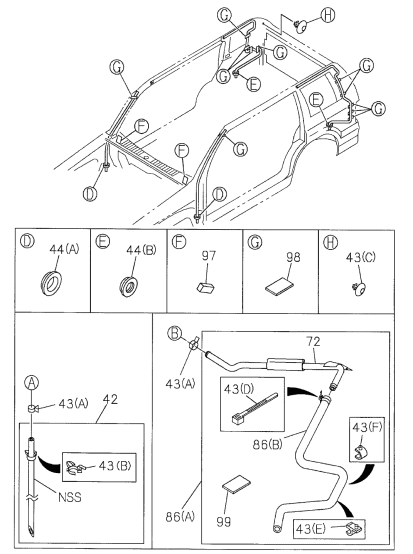 Acura 8-94279-939-0 Clip, Drain Hose Sunroof