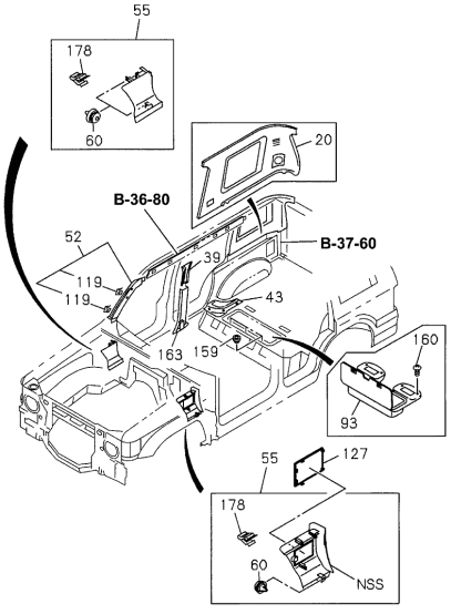 Acura 8-97151-340-0 Cover, Right Rear Pillar