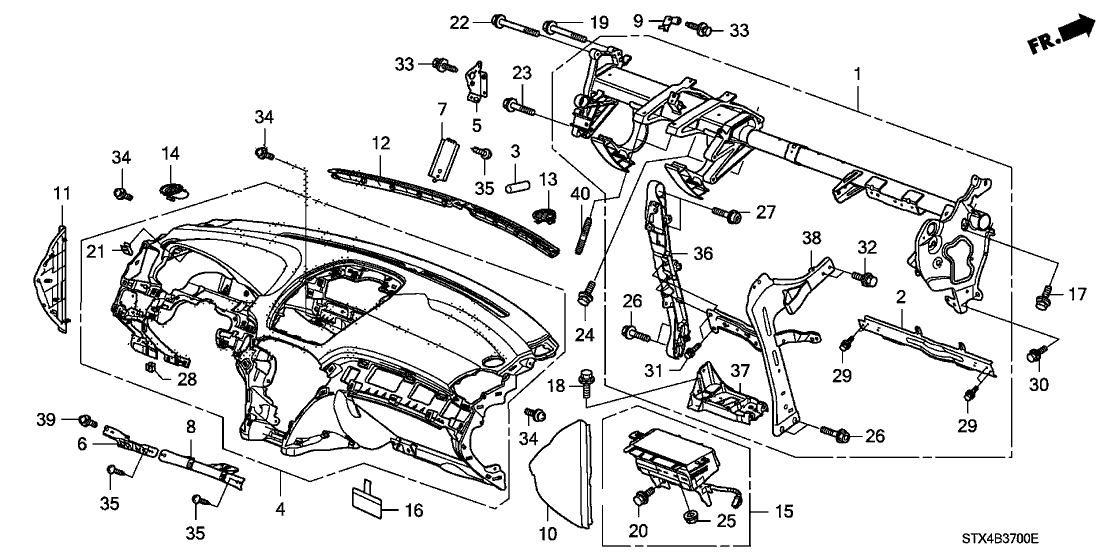 Acura 61300-STX-A00ZZ Frame Assembly, Instrument Panel